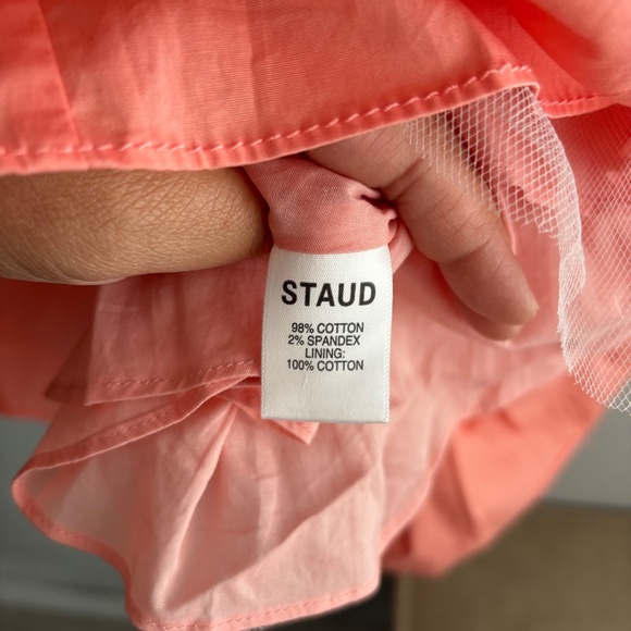 STAUD Mini Landry Dress in Grapefruit - Size Small - Picture 6 of 7